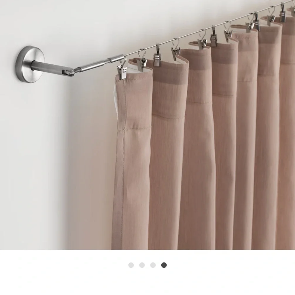 IKEA Riktig Silver Curtain Hooks with Clips